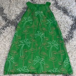 Flamingo & Palm Tree sleeveless dress